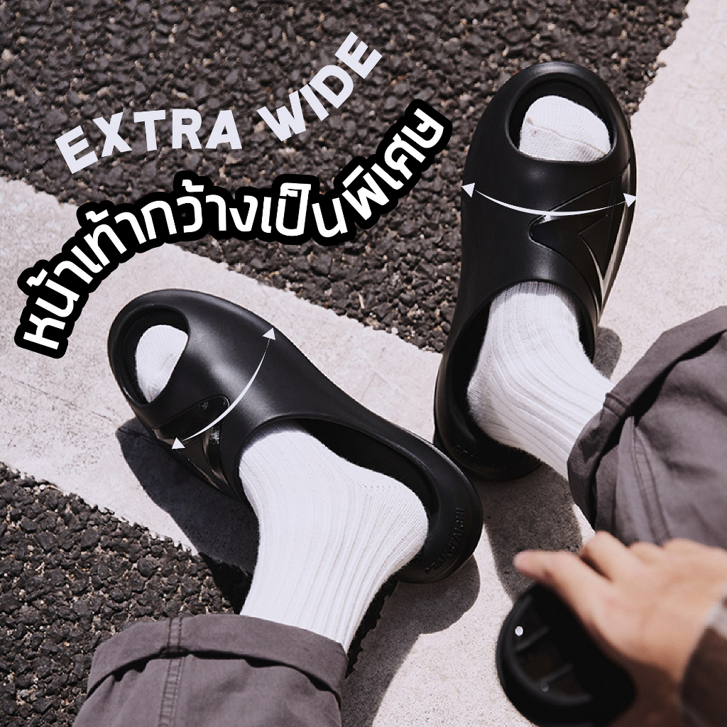 (ไซส์ 39-45) PEAK Taichi "Giant" Slipper ET31797L/8L รองเท้าแตะ ฟื้นฟูเท้า หน้าเท้ากว้าง ใส่หลังเล่นกีฬา เพื่อสุขภาพ