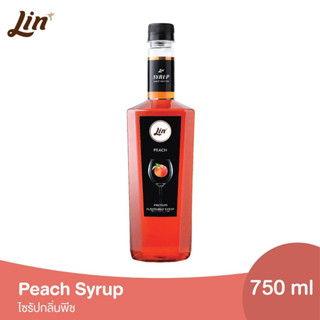 Lin ลิน ไซรัป กลิ่นพีช น้ำเชื่อมสำหรับมิกซ์ดริ๊งค์ (ขนาด 750 มล.) Lin Fruit Flavored Syrups (Peach)