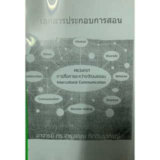 เอกสารประกอบการเรียน MCS4151 การสื่อสารระหว่างวัฒนธรรม