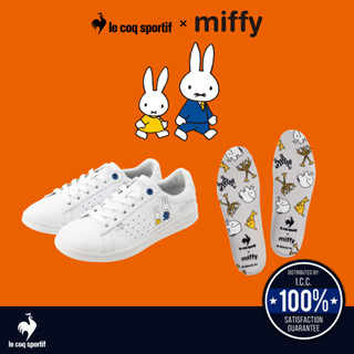 le coq sportif x miffy รองเท้าชาย-หญิง รุ่น LA ROLAND SL MF สีขาว-ฟ้า (รองเท้าผ้าใบสีขาว, รองเท้าแฟชั่น, มิฟฟี่, lecoq)