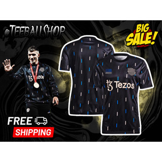 เสื้อฟุตบอลแมนเชสเตอร์ ยูไนเต็ด ชุดซ้อมดำ TEZOS 2023 เกรดแฟนบอล Manchester United Training Tezos 2023 ( AAA )