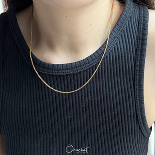 Classy nude 14k necklace. (สร้อยคองานชุบ 14k สแตนเลส สวย ทน โดนน้ำหอมได้ ไม่ลอก)