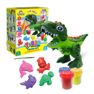 คิดอาร์ท แป้งโดว์และแม่พิมพ์ทีเร็กซ์ 150g. Kidart T-Rex Dough Set 150g. (DOP150/DINO1L)