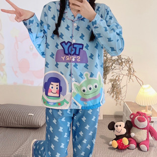 New❗️ชุดนอนไหมอิตาลีลายtoy story🚀