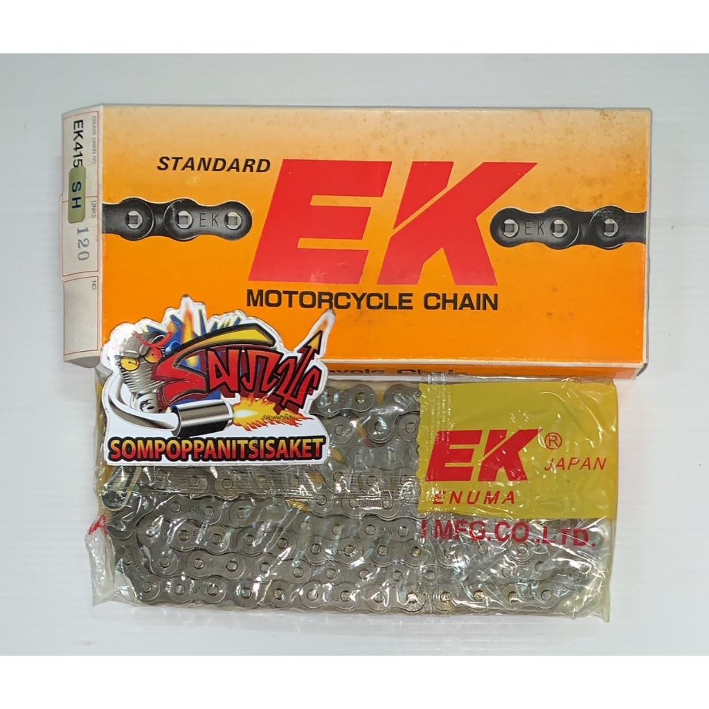 โซ่ 415-120ข้อ EK(japan) สีดำ(สีเหล็ก) กล่องส้ม(ของใหม่เก่าเก็บ)