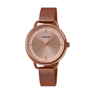 CASIO นาฬิกาข้อมือผู้หญิง สายสแตนเลส โรสโกล รุ่น LTP-E413MR,LTP-E413MR-9A,LTP-E413MR-9ADF
