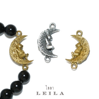 Leila Amulets กระต่ายซบจันทร์ (พร้อมกำไลหินฟรีตามรูป)