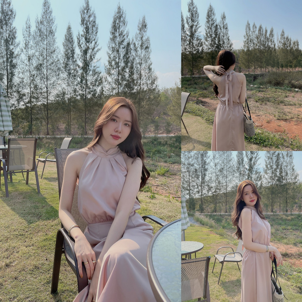 SLYQ MADE 🥂 TUBEROSE BOW BACK SATIN MIDI DRESS เดรสยาวผูกโบว์หลังผ้าซาติน งานตัดของที่ร้าน