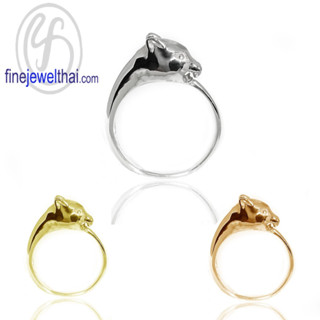 Finejewelthai-แหวนนักษัตร-ปีขาล-แหวนรูปเสือ-แหวนเงินแท้-Tiger-Zodiac-Silver-Ring-R145800 (เลือกสีตัวเรือนได้)