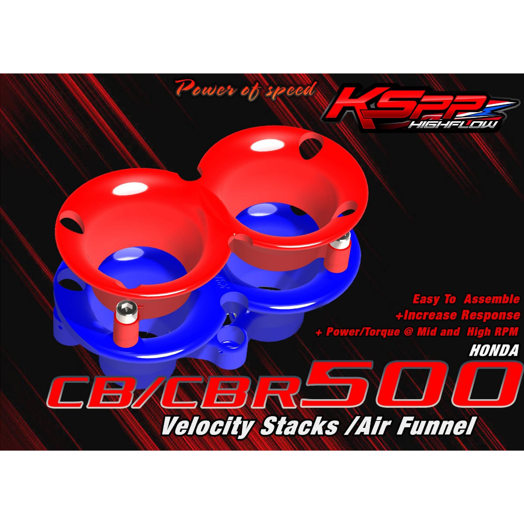 KSPP ปากแตรแต่ง สำหรับ CBR500 CBR500R CB500F CB500X ทุกปี Honda Velocity stack