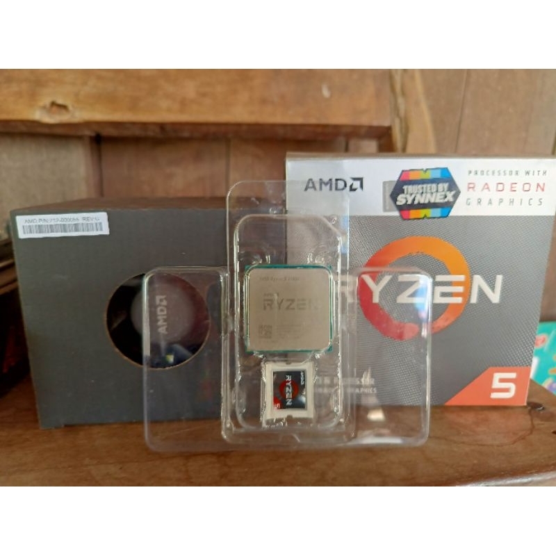 CPU​ ryzen​5 3400g​ vega11​A320m-hdv​ R4.0มือสอง​
