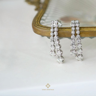 Gems Heritage : Two line diamond earring (erwg260)