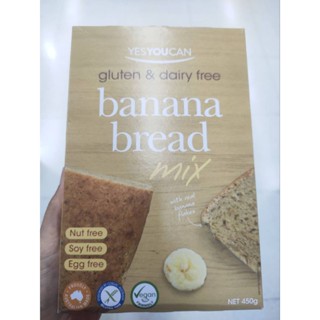 yes you Can Banana Bread Mix Gluten Free แป้งสำเร็จรูปสำหรับทำขนมปังรสกล้วย450 กรัม