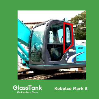 กระจกบานตายหลังซ้าย โกเบลโก้ Kobelco SK200 Mark 8  หรือ Mark 6 กระจกแม็คโคร