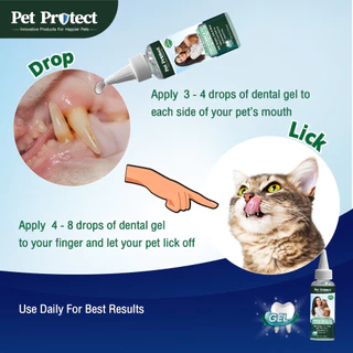 Pet Protect Dental Gel เจลป้ายฟัน สูตร Original ช่วยลดคราบหินปูน กำจัดกลิ่นปาก สำหรับสุนัขและแมว 4 Oz. (118 มล./ขวด)