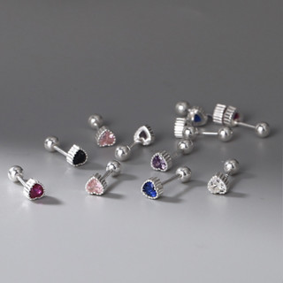 222-littlegirl gifts- Mini colored diamond heart  piercing s925