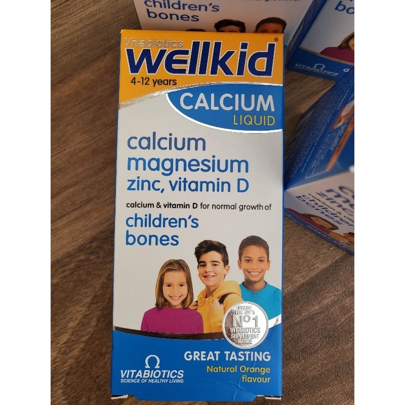 (พร้อมส่ง สินค้าจาก UK exp 12/2026) Wellkid Calcium แบบน้ำ