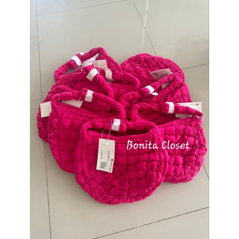 COS QUILTED MINI BAG - BRIGHT PINK - Bright Pink, Black, Beige