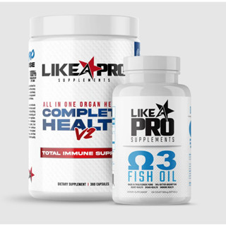 Like A Pro Supplements  Complete Health  Stack V2 (Complete health + omega 3 fish oils)