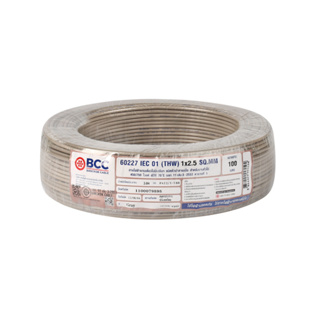 THW 1x2.5 sqmm. Bangkok Cable IEC01 ยาว 100 เมตร สีเทา (ม้วน)