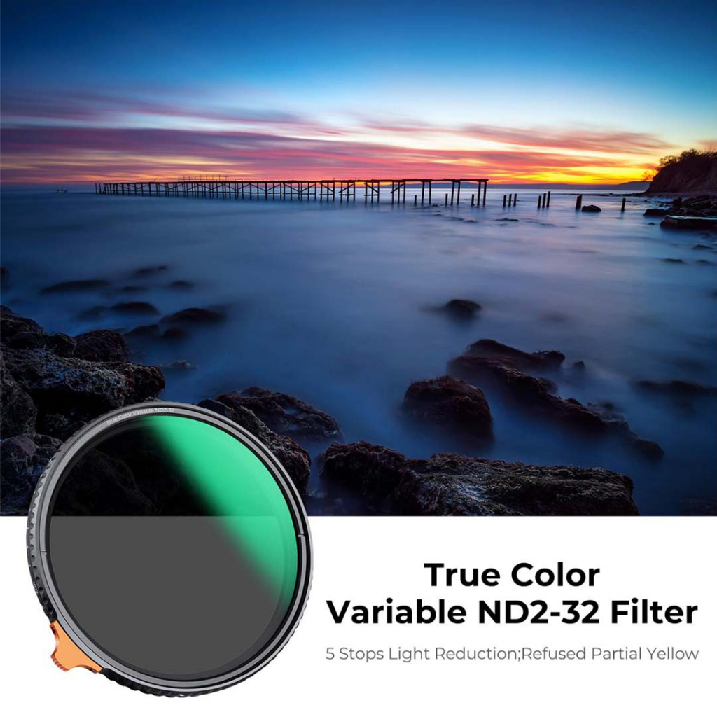 K&F 49-82mm True Color Nano-X ND2~ND32, 1 to 5-Stop Variable ND Filter, 28 Layer coatings ประกันศูนย์ไทย 2 ปี