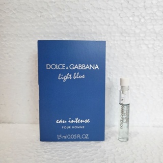 D&amp;g light blue eau intense pour homme 1.5ml  (vial หลอดขนาดทดลอง ฝาจุก ไม่สเปรย์)