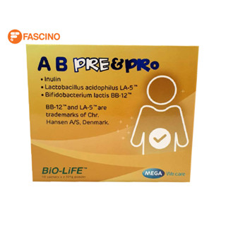 Mega Bio Life A B Pre&amp;Pro Powder 2.321 กรัม 10 ซอง