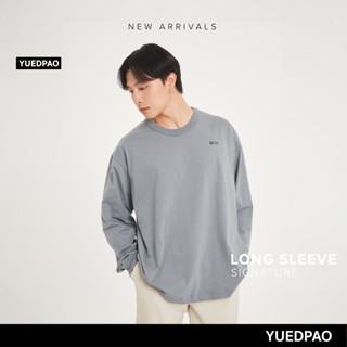 Yuedpao No.1 เสื้อยืดSignature Longsleeve Summer ผ้าหนาทรงสวย ยับยากรีดง่าย รับประกันไม่ย้วย 2 ปี  สี  Air force