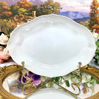 Royal Copenhagen White Fluted Half Lace Dish จาน 8.5 นิ้ว