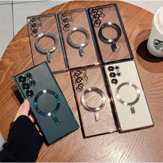 เคสกันกล้อง พร้อมเลนส์กล้อง แม่เหล็ก ใส ชาร์จได้ สำหรับ Samsung A37 A57 A07 S26ultra S24 S23 S25 S26 Ultra FE S25ultra