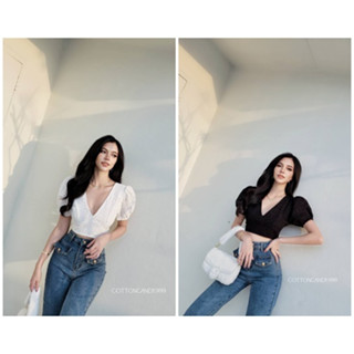 ครอปผ้าลูกไม้ลายสวย cottoncandy