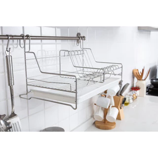KOWA HOMEWARE KWH-DR009ชั้นวางจานแบบแขวนกับราวแขวนพร้อมถาดรองน้ำ(มีเฉพาะชั้นคว่ำจาน)สแตนเลส เกรด 304