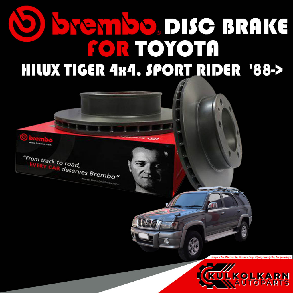 จานเบรกหน้า  BREMBO TOYOTA  HILUX TIGER 4x4, SPORT RIDER  88-> (09 5173 14)