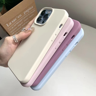 เคสกำมะหยี่ ใช้สำหรับ iPhone 12 pro max ใช้สำหรับ iPhone 14plus เคสซิริโคน มี 15สี เคสสีพื้นพาสเทล