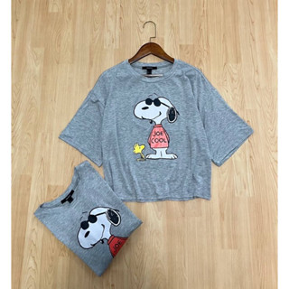 Forever21 เสื้อยืดสีเทา ปริ๊นลาย Snoopy