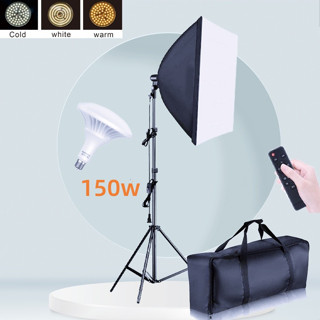 พร้อมส่ง  สตูดิโอถ่ายภาพ ไฟต่อเนื่อง ไฟสตูดิโอ 50x70 cm Softbox ซอฟท์บ็อกซ์ 150W ไฟสตูดิโอ ไฟยูเอฟโอ