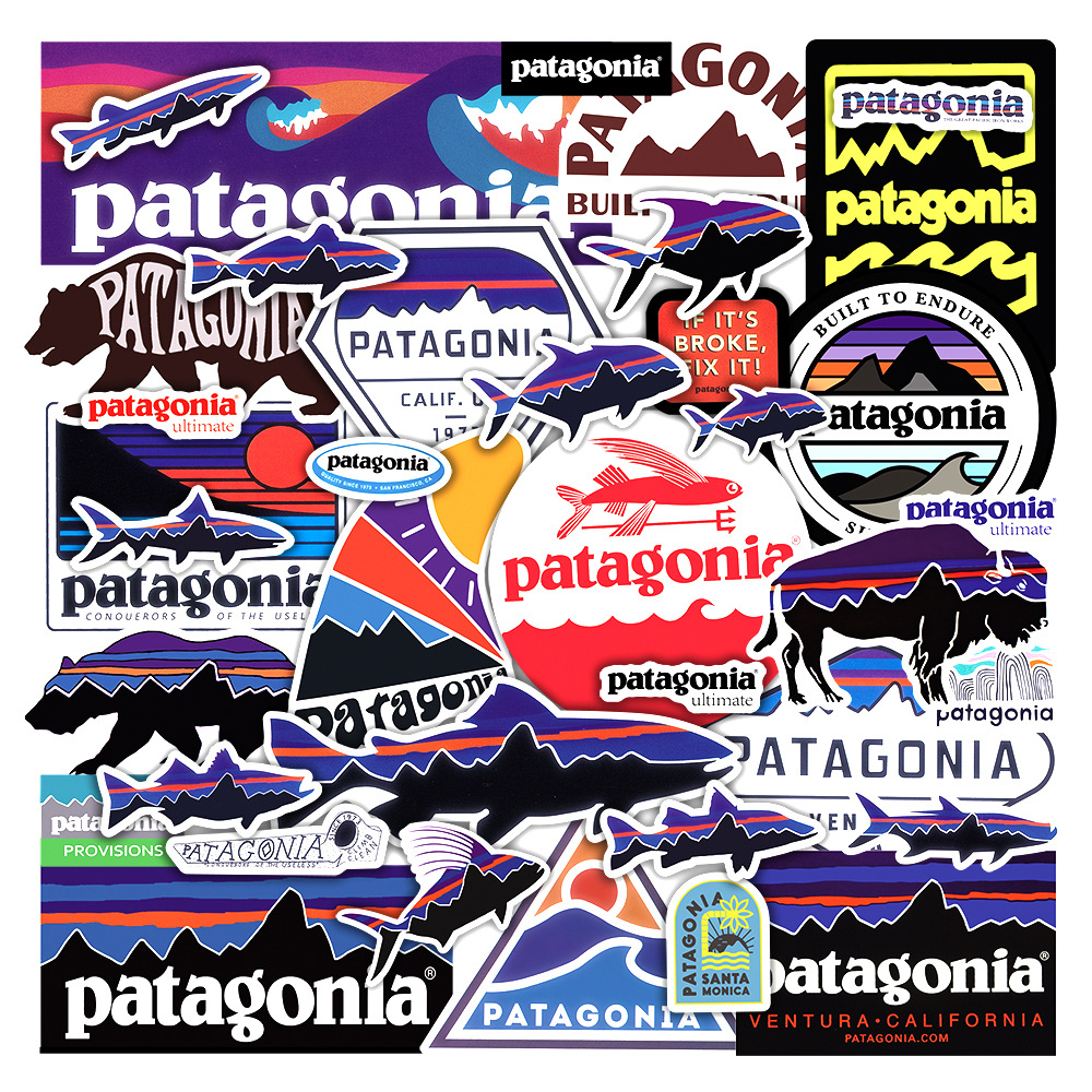 พร้อมส่ง!ไซส์ใหญ่ Patagonia Camping outdoor Brand travel การตั้งแคมป์ adventure สติกเกอร์ สเก็ตบอร์ด 36ชิ้น sticker