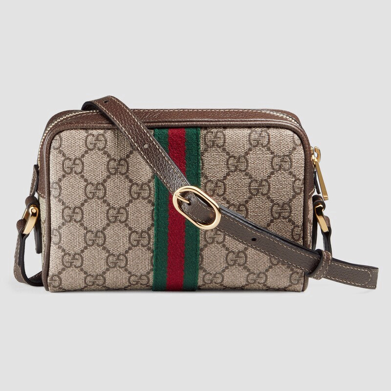 กระเป๋าสะพายคลาสสิกของผู้หญิง gucci ใหม่จัดส่งจากฝรั่งเศส/กระเป๋ามินิแคนวาส Ophidia GG Supreme