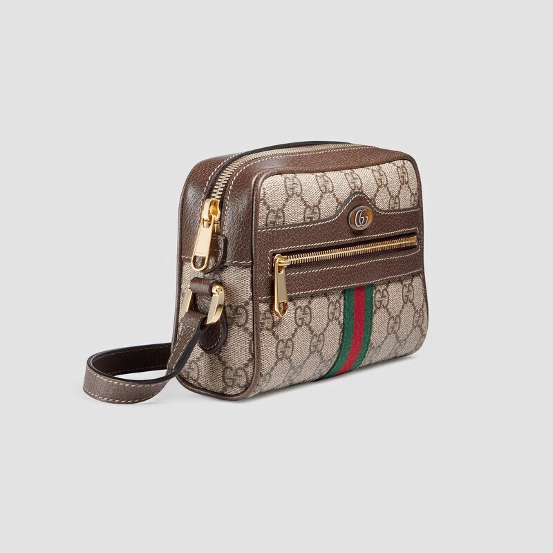 กระเป๋าสะพายคลาสสิกของผู้หญิง gucci ใหม่จัดส่งจากฝรั่งเศส/กระเป๋ามินิแคนวาส Ophidia GG Supreme