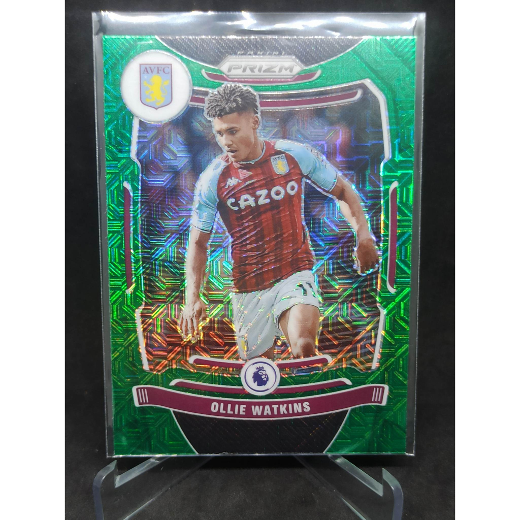 การ์ดฟุตบอล 2021-22 Panini Prizm - Ollie Watkins - Green Mojo Prizm **พร้อม Toploadder***