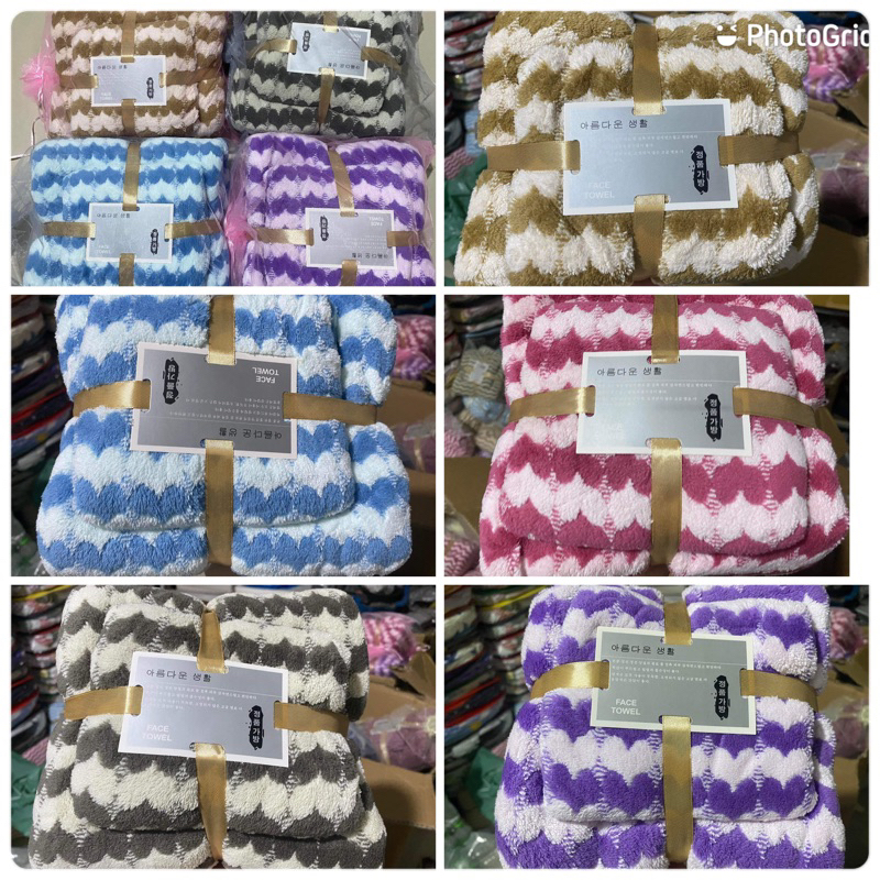 ผ้าเช็ดตัวนาโน + ผ้าเช็ดผม เซ็ท2ชิ้น มีสินค้าพร้อมส่ง
