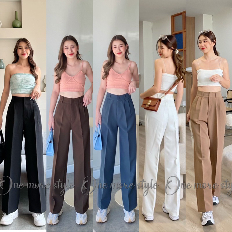 รุ่นขายดีS-XXLกางเกงทรงลุงขากระบอกกลางผ้าไอด้าพร้อมส่ง