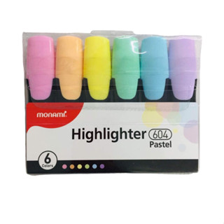 ปากกาเน้นข้อความ Monami Highlighter pastel 6สี