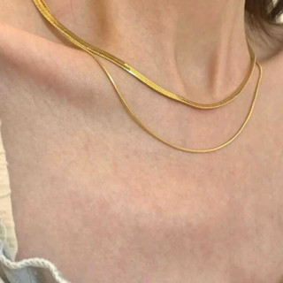 2 IN 1 “BASIC” stainless steel necklace เป็นสร้อย 2 เส้นในเส้นเดียว งานสแตนเลส
