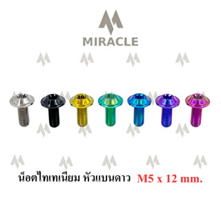 น็อตไทเทเนี่ยม หัวแบนดาว m5 ยาว 12 mm.