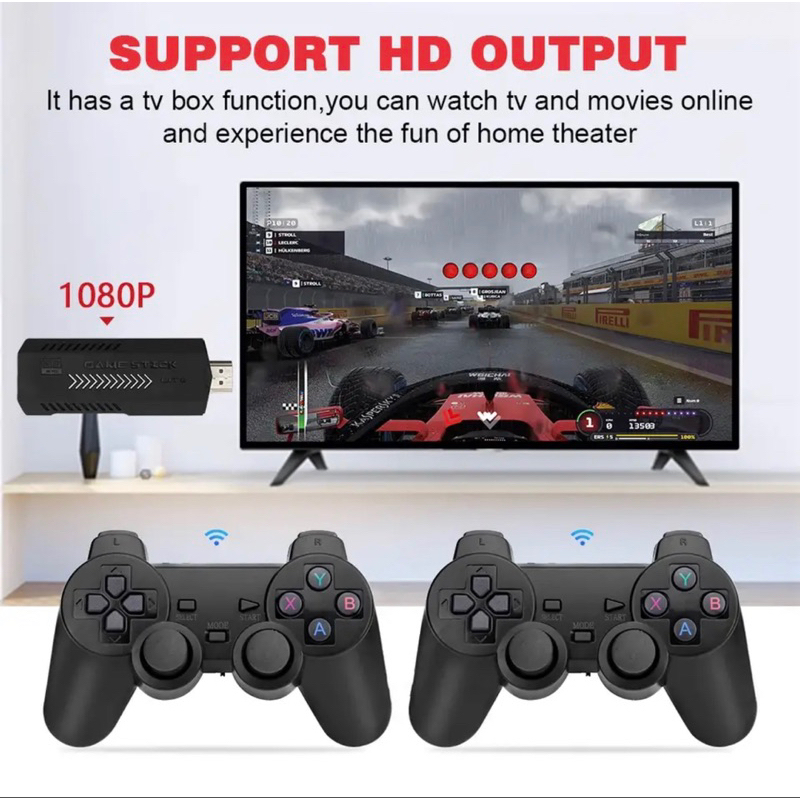 <ร้านคนไทย> New Product stick X2 plus 4K 3D เล่นเกม HD คอนโทรลเลอร์ไร้สาย รองรับ 2 ผู้เล่น ขนาด 64 GB 30,000 เกม