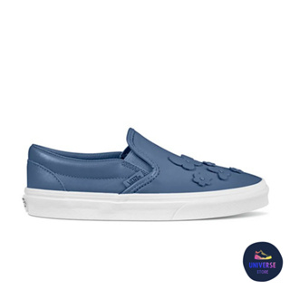 [ของแท้ ส่งฟรี จากไทย] VANS CLASSIC SLIP-ON - (MEADOW APPLIQUE) MOONLIGHT BLUE/TRUE WHITE