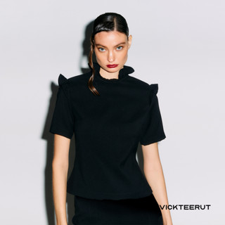 VICKTEERUT Re-Edition Short Sleeve Blouse with Ruffle Detail เสื้อแขนสั้น ตกแต่งระบาย