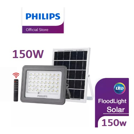 " ของแท้ 100% Philips " Solar Flood Light BVC080 โคมไฟพร้อมแผงโซลาร์และรีโมทควบคุม 150W มีของพร้อมส่