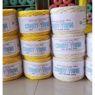 Cotton cord 1.5mm100g.เชือกทอ1.5มม100ก.สำหรับถักกระเป๋า#งานฝีมือ